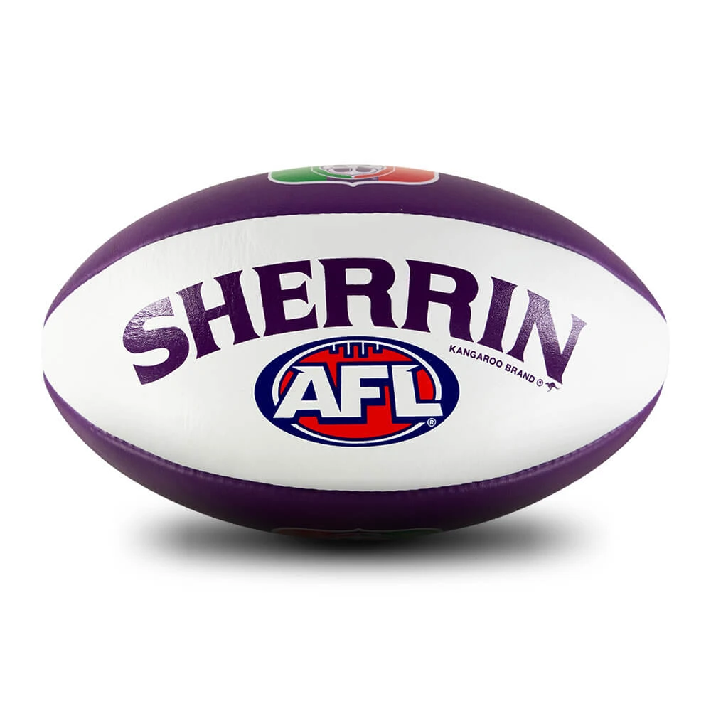 SHERRIN FREMANTLE DOCKERS CLUB LEATHER FOOTBALL 2 SHERRIN FREMANTLE DOCKERS CLUB LEATHER FOOTBALL - Image 2