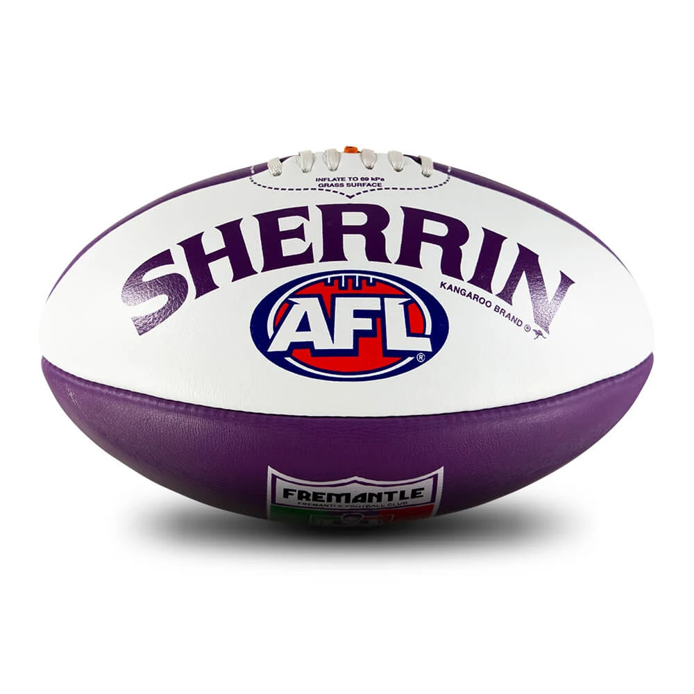 SHERRIN FREMANTLE DOCKERS CLUB LEATHER FOOTBALL 3 SHERRIN FREMANTLE DOCKERS CLUB LEATHER FOOTBALL - Image 3